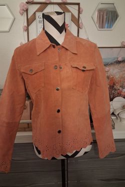 Vintage Carrie Allen Burnt Orange Genuine Suede Jacket