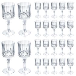 CHLJAR 24 PCS Plastic Wine Glasses 7oz,Clear Plastic Goblets Drinkware Glasses,White Wine Glasses, Plastic Water Goblets For Wedding Wine Bar Juice Gr