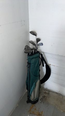 Golf clubs and bag
