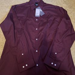 H&M maroon slim fit Dress Shirt XL new with tags