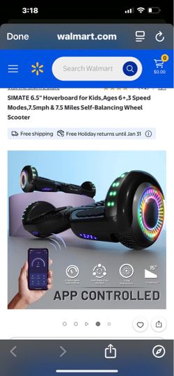SIMATE 6.5" Self-Balancing Hoverboard for Kids