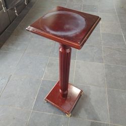 Wood Plant Stand With Brass Feet