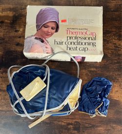 Vintage Thermo Cap Hair Conditioning Heat Cap Working with Box just $10