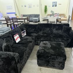 New Black Sectional 