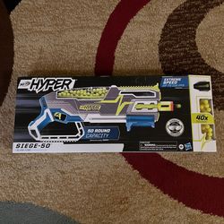 NERF Gun HYPER SIEGE-50 Dart Blaster 40 Hyper Rounds 50 Capacity Eyewear 110FPS 