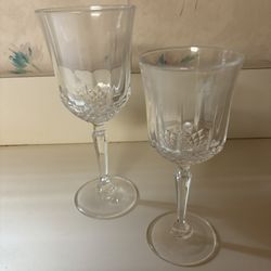 Set - 10 Crystal Wine Glasses And 10 Goblets 