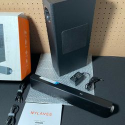 Nylavee Computer Speakers W/ Subwoofer, 2.1 PC Speakers System with Bluetooth 5.4 & 3.5mm Aux-in, 60W Peak Power, AC Adapter Powered Computer Sound Ba