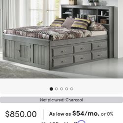 $200 Full-sized Bed with Hutch and Storage