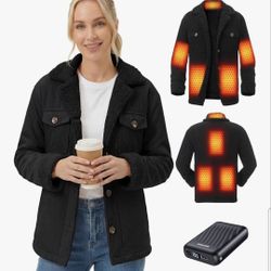 Graphene Heated Jackets for Women with 12V 18400mAh Battery Pack
womens heated jacket with Sherpa Fleece Lined
M size (size Chat on pictures)
