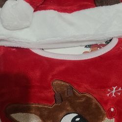 Rudolph baby Bib and hat set