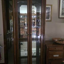 Solid Wood Vintage Display Cabinet