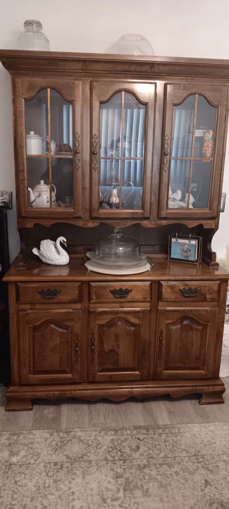 Antique Hutch China Cabinet 