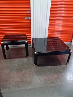 Black Marble Top Coffee and End Table Set
