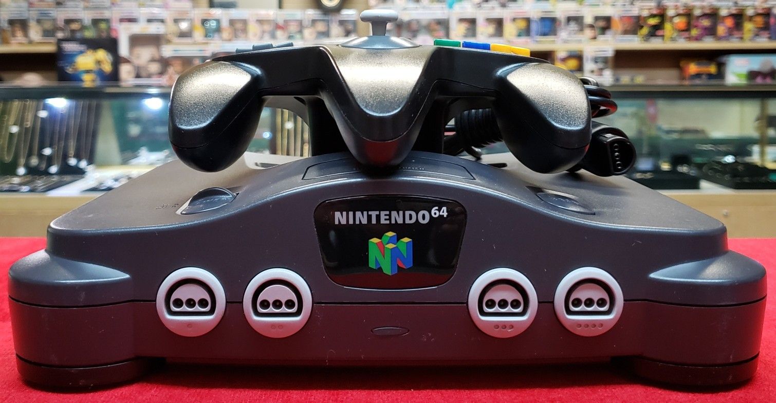 Nintendo 64 Video Game System with Expansion Pack, Controller, and Plugs - Gray - N64 - Working