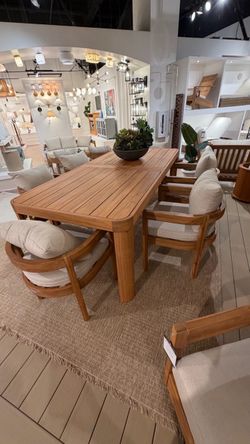 Teak Dining Table and Chairs - Modern Furniture - Same Day Delivery 🚚 No Credit Needed 💸
