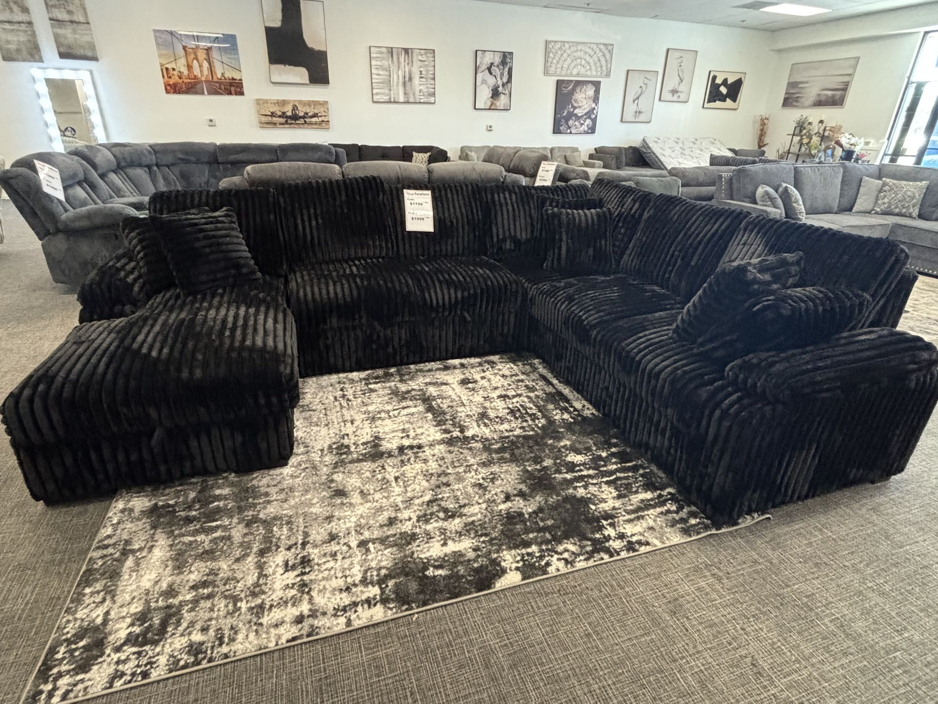 Space-Saver! Black Corduroy Sleeper Sectional β $1,799 π€ποΈποΈ