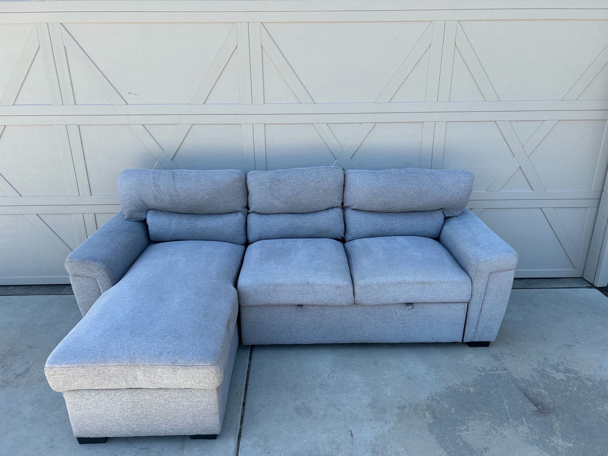 Small Light Grey Sectional Couch