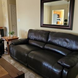 Leather Motorized Couch And Chair