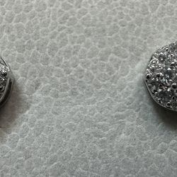 Moisannite 9mm Silver Earrings 