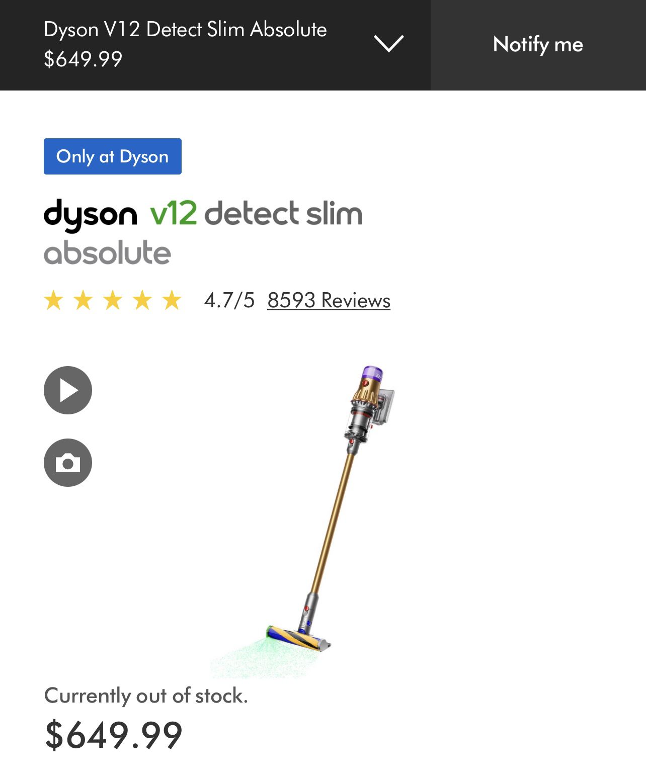 Dyson V12 Slim Detect Brand New Sealed 