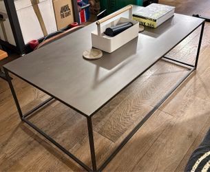 CB2 modern steel coffee table
