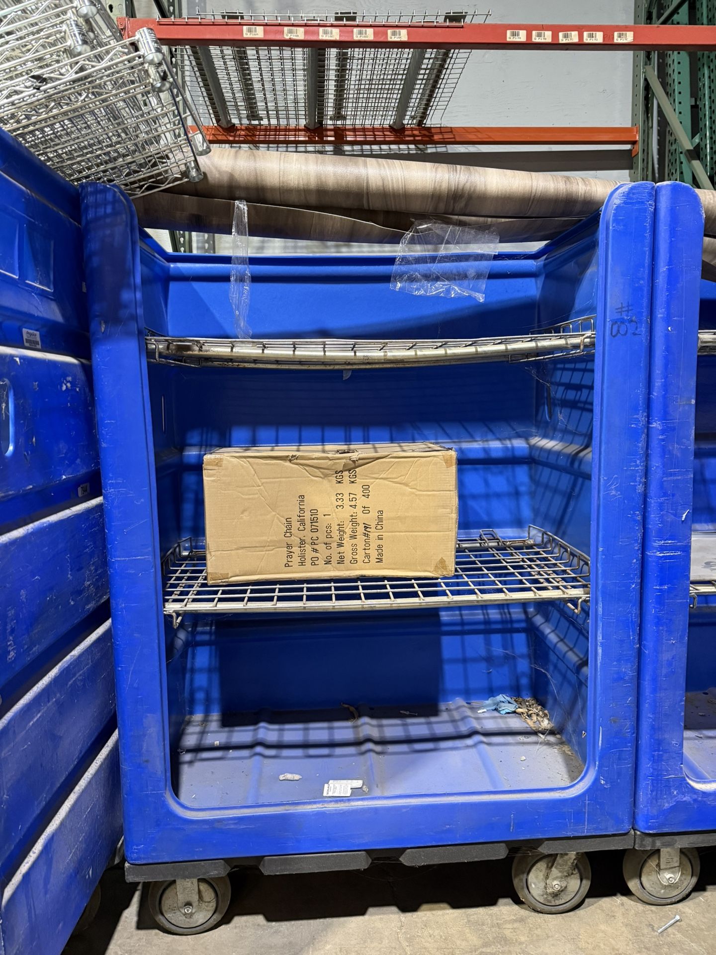 Commercial Plastic Rolling Utility Cart