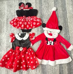 Minnie Mouse baby girl dresses bundle of 3 - size 0/3 months & 6/9 months