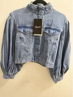 Jaqueta Jeans Manga Baloon