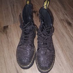 Black Glitter Doc Martin Boots 