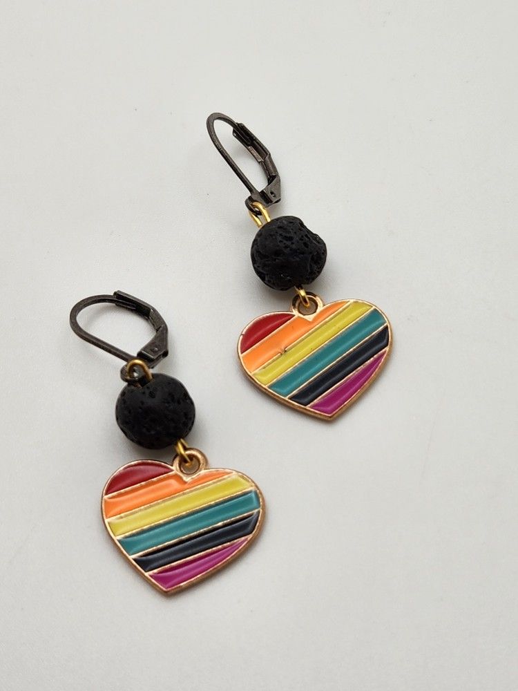 Rainbow Heart Earrings