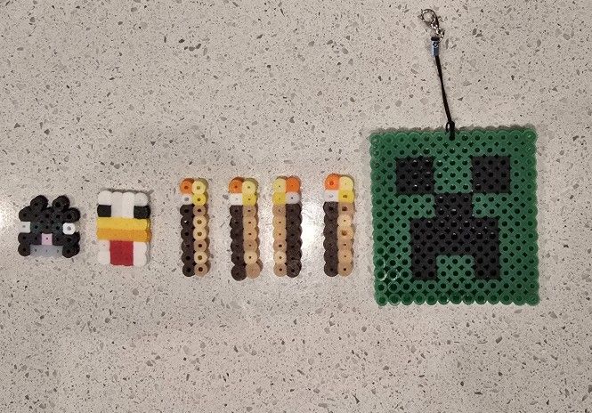 Minecraft Hand Made Clip And Fuse Bead Crafts