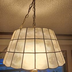 Vintage Capiz Shell Hanging Lamp