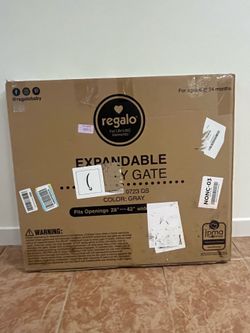 Regalo Expandable Baby Gate - Gray - Like New - Fits 28”-42” Openings