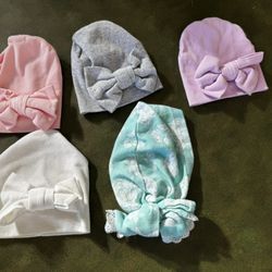 Updated 5-Baby/Toddler Different Sizes & Colors Bow Caps-$1.50 each or all 5 for $7