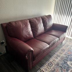 Red Leather Couch 