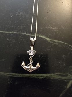 Silver Chain With Anchor Pendant