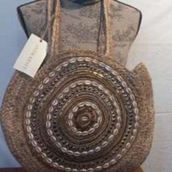 NWT Antik Kraft Beaded Circle Tote