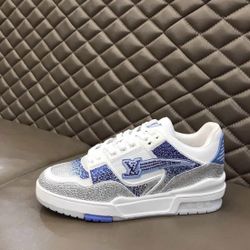 Men Size 8 Shoes Brand New Louis Vuitton Trainer Azur Stone Shoes 350 ✨✨✨✨