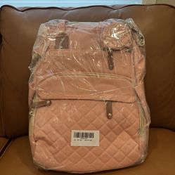 Large capacity lightweight backpack for mother and baby, outdoor stroller, hanging bag, multifunctional Mummy Bag (Pink) 