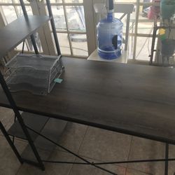 Assembled Desk With Shelves