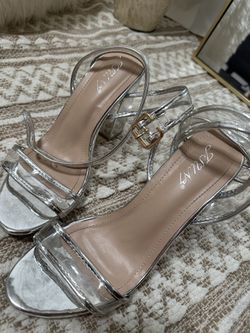 Silver Strap Heels