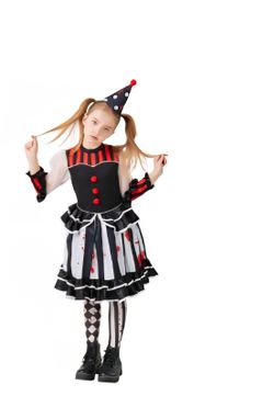 Girls Bloody Clown Costume Size M