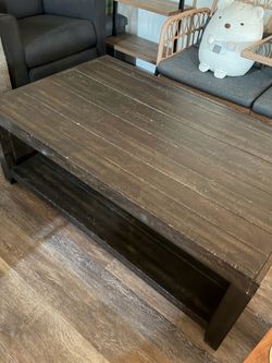 Dark wood coffee table