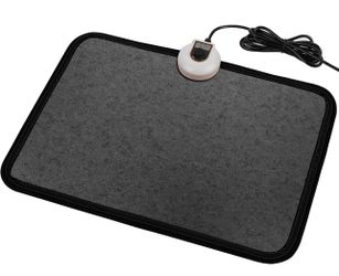 Electric Heated Floor Mats Under Desk, Heated Foot Warmer - 110v Toes Warming Heater for Office and Home (Black)