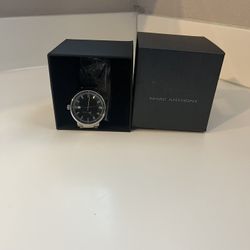Sliver Marc Anthony Watch With Black Face