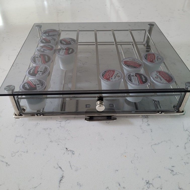 Glass K-Cup Storage Drawer
