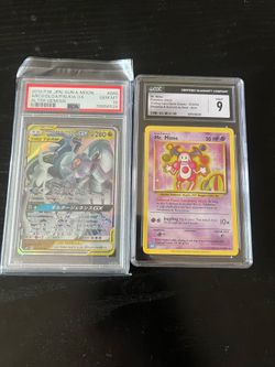 Arceus, Dialga & Palkia Japanese Tag Team PSA 10 & Mr.Mime