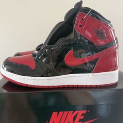 GS Size 6Y Air Jordan 1 Retro High OG Patent Bred