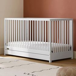 *Brand New* Graco Teddi 5-in-1 Convertible Crib with Drawer, White