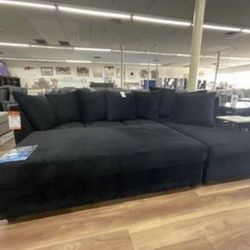 New All Black Super Comfy Sectional Sofa Couch *Ottoman Sold Separately* 
